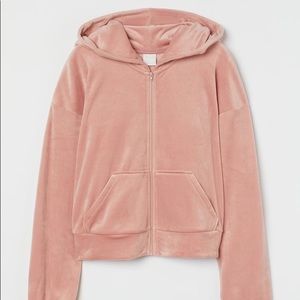 Pink velour hoodie